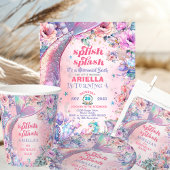 Flower Glitter Mermaid Tail 4th Birthday 紙コップ