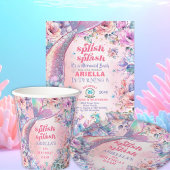 Flower Glitter Mermaid Tail 8th Birthday ラウンドシール