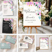 Flowers in pink tones boho Bridal Shower ポスター