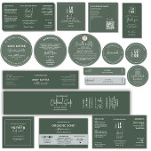 モダンな森の緑のシンプルな手作り石鹸 長方形シール