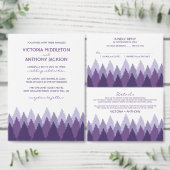 紫色の森の範囲ウッドランドウェディング日付を保存 セーブザデート (この独立クリエイターのコレクションをカスタマイズ。)