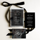 Formal and Classic | QR Code RSVP Black Wedding 招待状