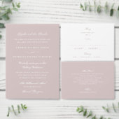 Dusty Rose Pink Formal Classic Wedding Details エンクロージャーカード (この独立クリエイターのコレクションをカスタマイズ。)