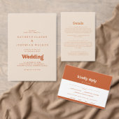 シンプルなテラコッタの結婚式リハーサルディナー 招待状 (この独立クリエイターのコレクションをカスタマイズ。)