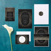 ホイルフォーマルブラックと金ゴールド結婚のアーチ 招待状 (この独立クリエイターのコレクションをカスタマイズ。)