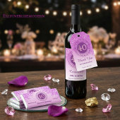 ピンクグリッター40歳の誕生日ありがとう ポストカード