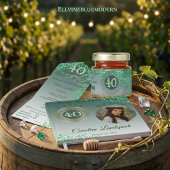 秋スタイリッシュ緑グリッター40歳 ワインラベル