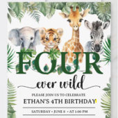 四歳の誕生日おめでとう 動物園 サファリ ジャングル 子供の誕生日 紙コップ