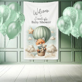 Fox Bear Adventure Balloon Baby Shower Welcome 横断幕