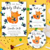 ブルーベリー付きキツネ – あなた感謝していの赤ちゃんシャワー ギフトタグ