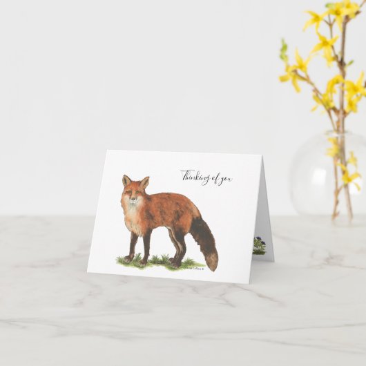 Collection Fox Note Card カード (黄色い花)