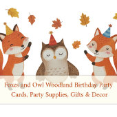 Foxes and Owl Woodland Fall Birthday Party Tシャツ