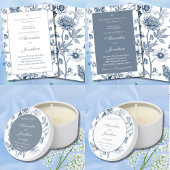 Dusty Blue Chinoiserie Christian Wedding Program プログラム