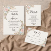 French Garden Romance Suite Wedding Invitations 招待状 (この独立クリエイターのコレクションをカスタマイズ。)