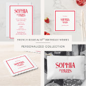 French Kisses & 30th Birthday Wishes Paris Party スタンダードカクテルナプキン