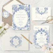 ヴィンテージフランスのフローラダブルモノグラム結婚ズ ラッピングペーパー