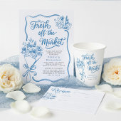 Fresh Off The Market Dusty Blue Bridal Shower スタンダードカクテルナプキン