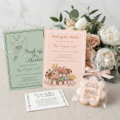 Fresh Off The Market Floral Cart Bridal Shower 招待状