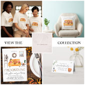 感謝祭の秋の七面鳥の引っ越し発表 ポストカード