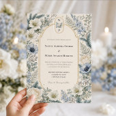 Wedding QR Code RSVP Card | ブルー アイボリー ウィンター