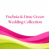 Fuchsia and Lime Green Modern Wedding  出欠カード