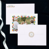 波状カラフルモダンフレーム写真クリスマス シーズンカード