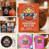 Fun Birthday Boy with Basketball Theme Tシャツ