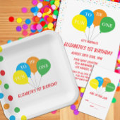 Fun To Be One 1st Birthday 箔招待状