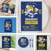 Funny Volleyball Boy Birthday ペーパープレート