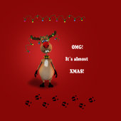 おもしろいクリスマス赤ノーズ・トナカイ マグネット