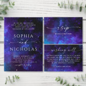 Cards & Gifts Wedding Sign | Galaxy Starry Night  ポスター (この独立クリエイターのコレクションをカスタマイズ。)