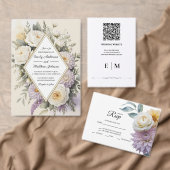 Monogram Floral Minimalistic Wedding Sticker ラウンドシール (この独立クリエイターのコレクションをカスタマイズ。)