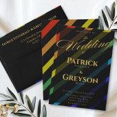 Gay Men Wedding Elegant Rainbow Thank You フェイバータグ