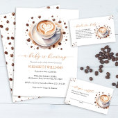 ベビーがコーヒーおむつラッフルを醸造している エンクロージャーカード