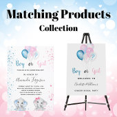 男の子が女の子の青いピンクのグリッター象を暴く スクエアシール