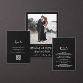ジェネビーブブラックフォトモダン結婚式 プログラム (この独立クリエイターのコレクションをカスタマイズ。)