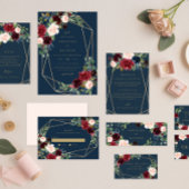 幾何学的秋エレガンスリハーサルディナー招待状 メニュー