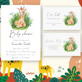 サファリキリンの赤ちゃんシャワー スタンダードカクテルナプキン