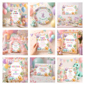 恐竜の女の子の誕生日パーティーウェルカム ポスター