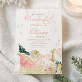 Girl Winter Onederland 誕生日招待状 招待状
