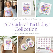 I Was 6 Now I'm 7 Girls 7th Birthday  缶バッジ