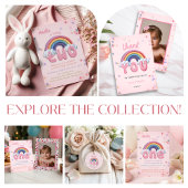Pink Rainbow Turning One First Birthday 紙コップ