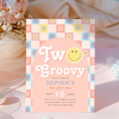 2つのガーリーGroovy 2nd誕生日ありがとう ラウンドシール