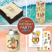 ウォーターモダンカラーカクテルバースデーパーティー 招待状