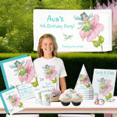 ガーリーターコイズグリーンピンクトンボ サンキューカード