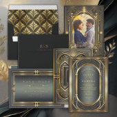 Glamアールデコ結婚の感謝ID1033 ワインラベル