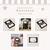 Glam Black Gold Hair Stylist Business 名刺