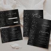 Black Brushed Metal Wedding Details  エンクロージャーカード
