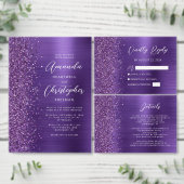 Purple Glam Metallic Modern Script Bridesmaid トートバッグ (この独立クリエイターのコレクションをカスタマイズ。)