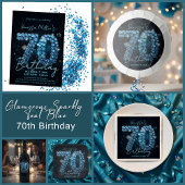 Opulent Elegant Teal Blue Diamonds 70th Birthday スタンダードカクテルナプキン